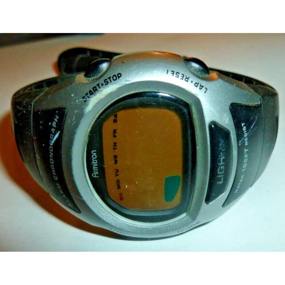 Armitron All Sport Black Alarm Chronograph 165ft Water‎ Resistant Watch